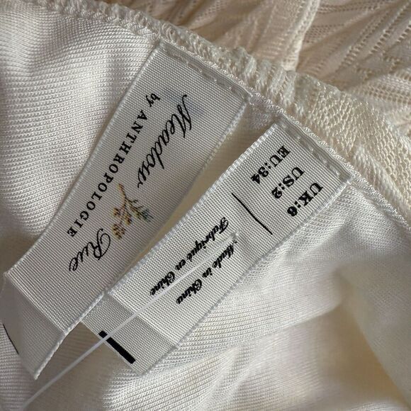 Anthropologie Meadow Rue Dress Size 2 Ivory Pleated Flapper NWT - Picture 4 of 10